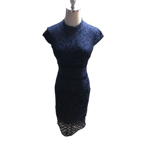 Baltic Born Dresses & Skirts - Baltic Born Dress Women's Size XS Blue Sleeveless Lace Look